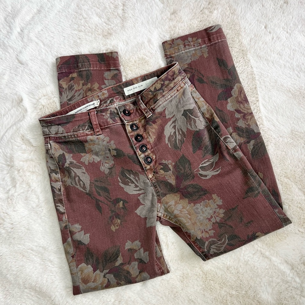 Floral Anthropologie jeans
